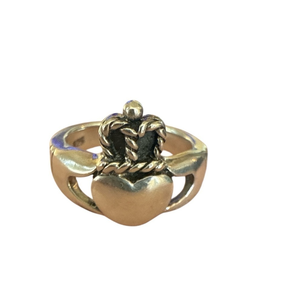 Sterling silver 925 vintage Claddaugh ring small size 3.5 girl Irish love